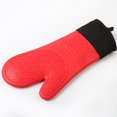 thumbnail image 3 of Oven Mitts -Silicone Oven Mitt Heat Resistant 500 Degrees-Food Safe Baking Gloves for Cooking In Kitchen with Soft Inner Lining RED, 3 of 8