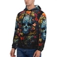 thumbnail image 3 of Wukai Butterfly Flower Skull A Print Men Hoodies Fleece Sweatshirts Long Sleeve Sweaters Pullover Fall Outfits Winter Clothes-Small, 3 of 7