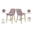 thumbnail image 4 of Meridian Furniture Owen Tabouret de Bar en Velours de 28 Po H Rose (Ensemble de 2), 4 of 5