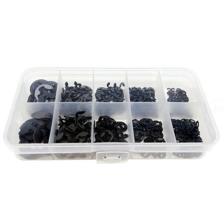 

580 PCS Manganese Steel E-Type Retaining Ring Kit 1.5mm-10mm E-Type Split Retaining Ring E-Type Bearing Retaining Ring