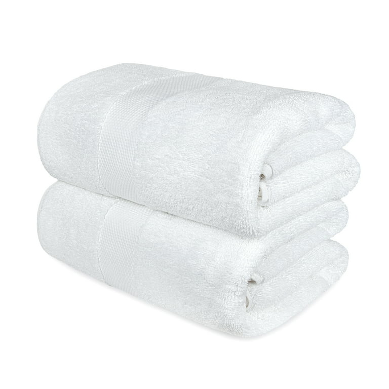 White Classic Luxury White Bath Towels - Large 30x56 Inch, 100% Cotton  American Linen Big White Towels, 2-Pack Bathroom Sheets | Set of 2, White