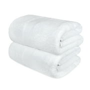 White Classic Luxury 100% Cotton Bath Towels, White, 30 x 56, 2 Pack