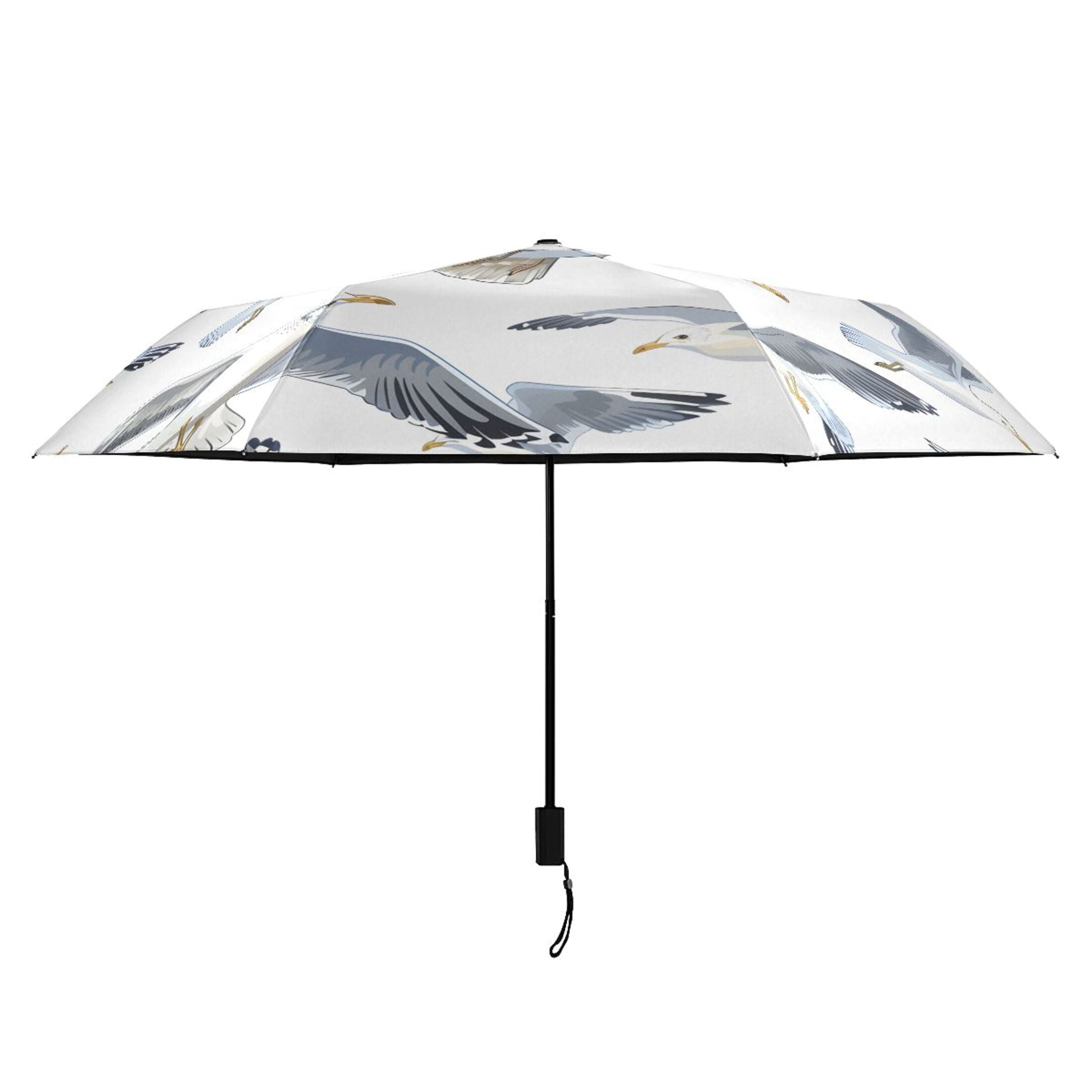 Compact Sun Umbrella Windproof Travel Umbrellas for Rain Strong Portable UV Protection Seagulls Flying