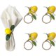 thumbnail image 1 of Juego de 4 servilleteros de limón, servilletero de limón, servilletero de frutas, anillos para primavera, verano, boda, banquete, cumpleaños, 1 of 5