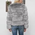 thumbnail image 5 of Usmixi Winter Faux Furry Coat for Women Fuzzy Fleece Coat for Women Long Sleeve Casual Solid Open Front Fluffy Plush Jacket Warm Thickened Cozy Faux Fur Outwear Casual Faux Furry Coat, 5 of 7