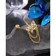 thumbnail image 5 of Dangle Belly Button Rings - 14G Gold Butterfly Navel Rings for Women - Stainless Steel Piercing Jewelry, 5 of 6