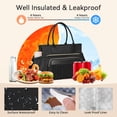 thumbnail image 6 of Holuxer Large Lunch Bag for Women Adult Lunchbox Purse for Work, 14L Leakproof Cooler Lunchbag Box for Woman Picnic Beach, Insulated Tote Bags (Black), 6 of 8