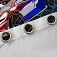 thumbnail image 4 of Manfei Racing Car Black Out Curtains,Modern Geometric Hockeycomb Curtains Pack of 2 (42x63 Each),Red Blue Black Bedroom Curtains For Boys Kids,Ultra Soft Home Decor, 4 of 6