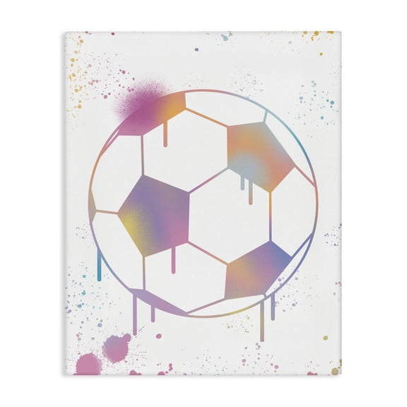 Stupell Industries Contemporary Graffiti Soccer Ball Drip Canvas Art, 16 x 20, by Marcus Prime