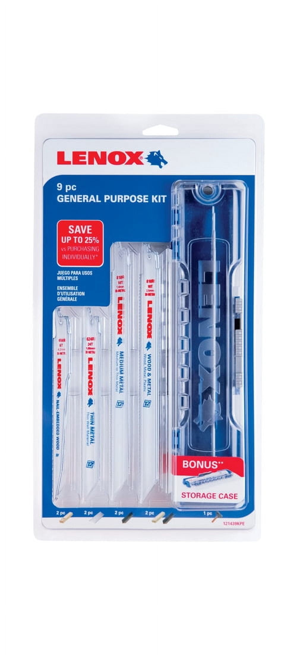 Lenox Assorted in. Bi-Metal Reciprocating Saw Blade Set Multi TPI 9 pk