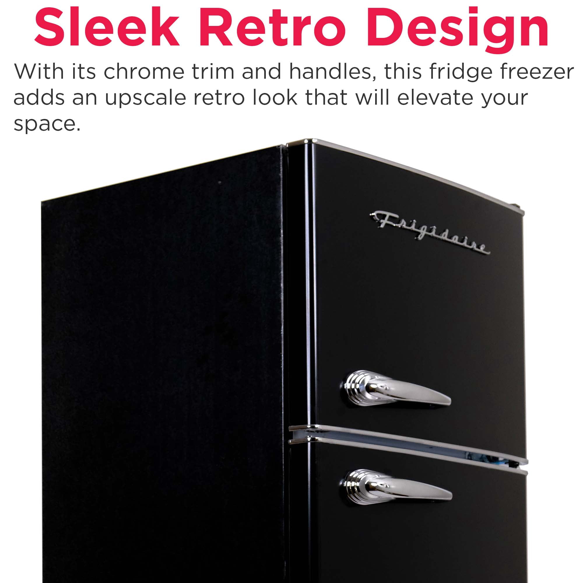 Frigidaire 7.5 Cu. ft. Top Mount Retro Refrigerator, Apartment-Size Fridge in Black