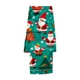 thumbnail image 6 of FAOWME Family Matching Christmas Pajamas Set Outfits Long Sleeve Turndown Collar Santa Claus Print Buttons Top And Pant Comfortable Soft Sleepwear For Men Dad-Green L, 6 of 8