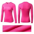 thumbnail image 2 of Women's Sports T-shirt Breathable & Stretchy Crew Neck Long Sleeves Tops with Quick Drying Mesh Panel , Sizes XS-XXL, 2 of 8