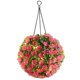 thumbnail image 4 of Pink LED Lighted Floral Topiary Ball for Decor Solar Hanging Plants Lamp, 4 of 5