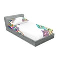 thumbnail image 2 of Ambesonne Abstract Fitted Sheet & Pillow Sham Set, Colored Rectangle Form, Twin, Multicolor, 2 of 2