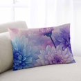 thumbnail image 2 of Purple Blue Flowers Throw Pillow Cover 20 x 26 Inch Decorative Pillow Cover Summer Botanical Plants Lumbar Pillowcase Seasonal Rectangle Cushion Case for Couch Sofa Bed Living Room, 2 of 7