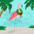 thumbnail image 2 of DeRice, Julie 26x26 White Modern Wood Framed Museum Art Print Titled - Fa La La La Flamingo Holiday I, 2 of 4