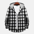 thumbnail image 4 of Hfyihgf Men Long Sleeve Flannel Shirts Jacket Trendy Relaxed Fit Button-Down Plaid Hooded Shirt Lightweight Jacket Outwear(Gray,L), 4 of 8