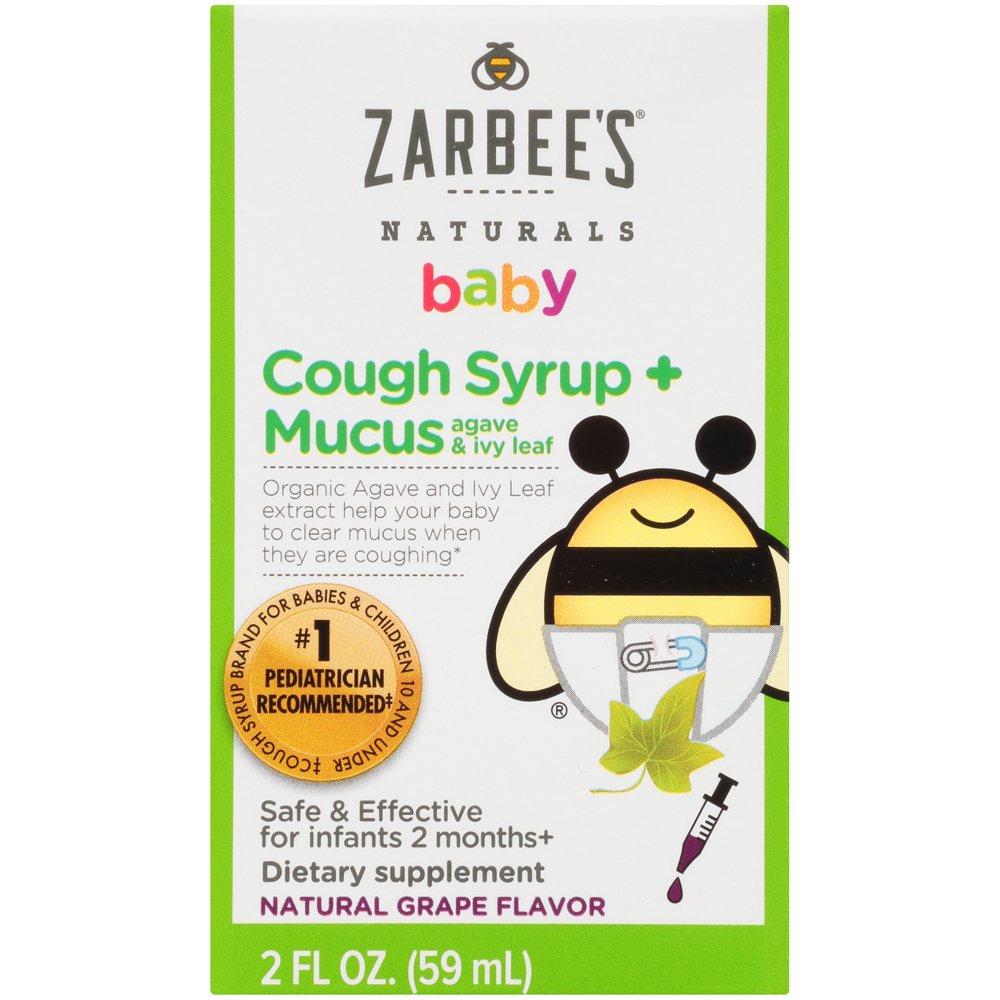 Zarbee's Naturals Baby Cough Syrup + Mucus, Natural Grape, 2 fl oz