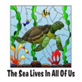 thumbnail image 2 of Turtle Wall Decal The Sea Lives In All Of Us Sea Turtle Wall Decals For Bedroom Decor Vibrant Sea Living Room Decoration - Size: 36 In X 40 In, 2 of 5