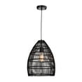 thumbnail image 5 of Naira Black 1-Light Rattan Cage Basket Pendant Light, 5 of 5