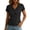 Black, variant on Women's Tops Dressy Casual Wrap Front Cotton Linen Blouses V-Neck Short Sleeve Button T-Shirt Slim Fit Workwear Shirt (Gray,S)