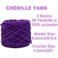 thumbnail image 2 of 2 Skeins 7mm Chunky Yarn for Crocheting,  Thick Fluffy Soft Chenille Yarn Velvet Yarn for Making Blankets, Clothes, DIY Craft, Pattern Knitting Creations, 100g/Roll, 43.74 Yards Per Roll, 2 of 6