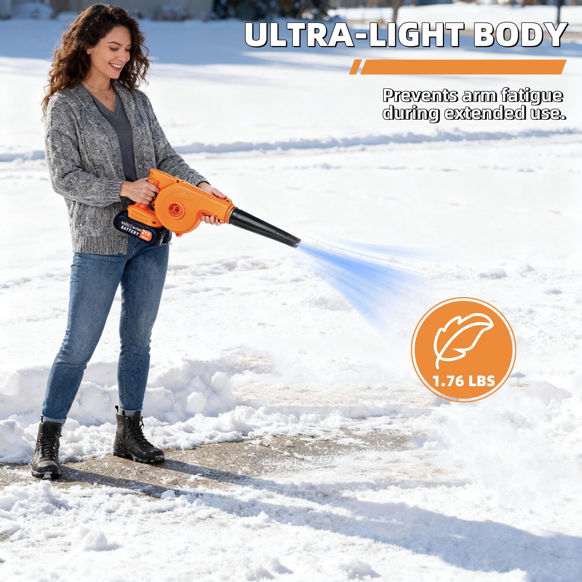 YUIECHER 2-in-1 Cordless Leaf Blower & Vacuum, 300W, 12000RPM, Dual Batteries, Lightweight
