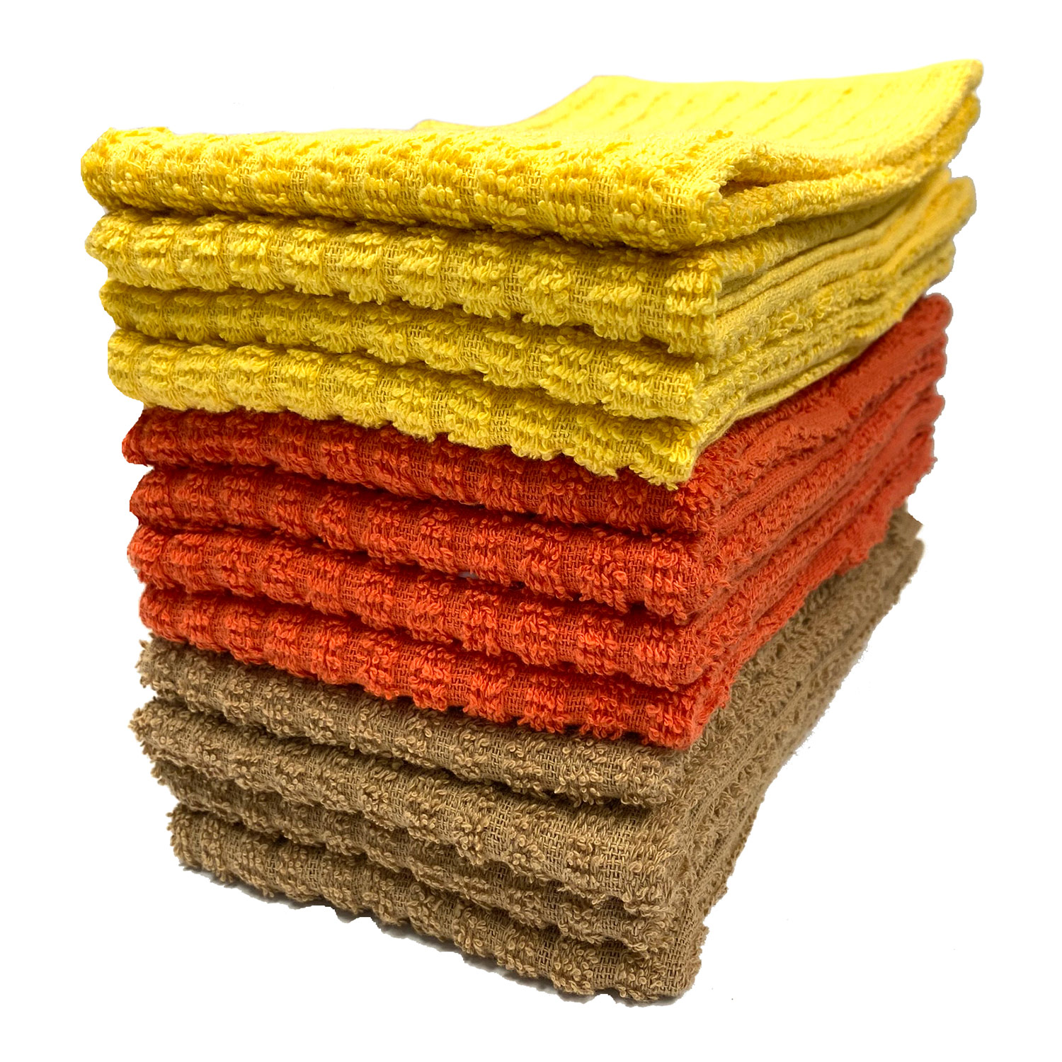 Premius 12Pack Bar Mop Kitchen Towel, 100 Cotton, Multi, 16x19 Inches