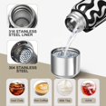 thumbnail image 3 of 20 Oz Black Modern Art Geometric Coffee Tumbler Double Wall Insulated Stainless Steel Water Bottle | Metal Reusable Thermoses Flask with Cup Cap | Leak & Sweat Proof with Anti-Dust Lid, 3 of 7