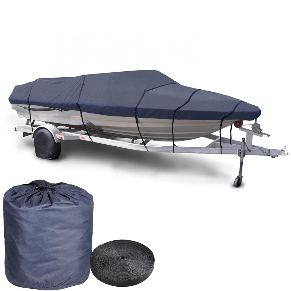 600D 20 21 22' Waterproof Ski Boat Cover V-hull Finshing Trailerable Beam 100" W Oxford Bag Blue by Yescom