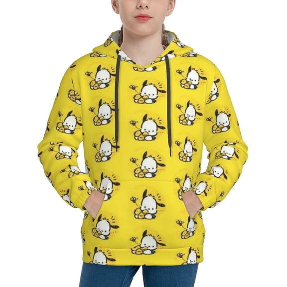 Sanrio Pochacco Kids' Hoodie 3d Print Sweatshirt Soft Pullover Hooded With Big Pockets Fans Gifts For Boys Or Girls Small