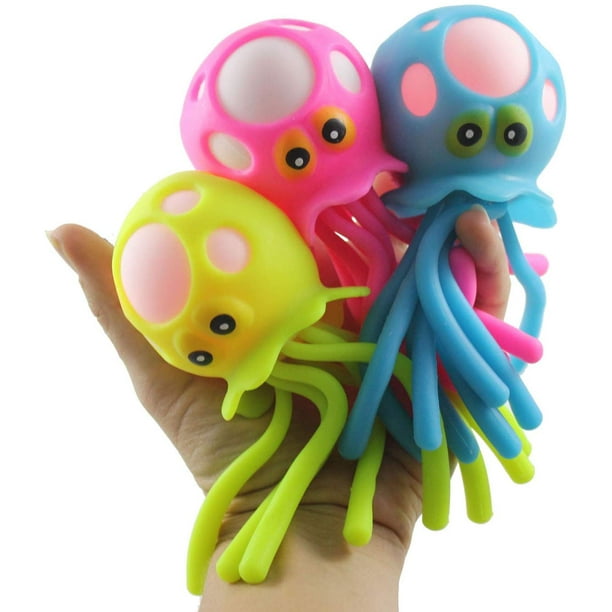 1 LightUp Octopus/Jellyfish Bath Toy Stress Ball Wiggly Jiggly