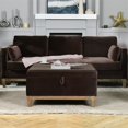 thumbnail image 2 of Knox 35" Square Storage Cocktail Ottoman Deep Brown Performance Velvet, 2 of 13