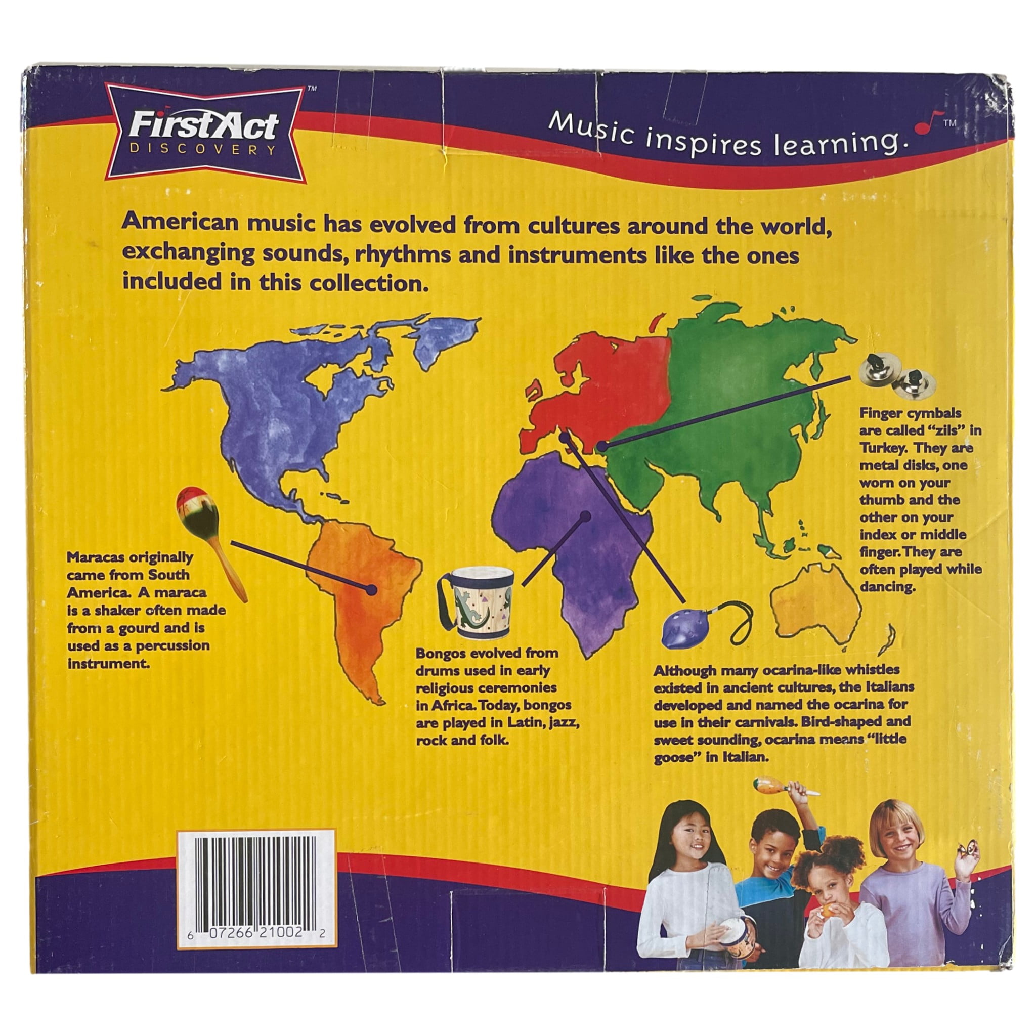 First Act Music Around the World Musical Instruments Set with Bongo Drum