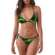 thumbnail image 1 of Fotbe Green Lightning Traje de Baño para Mujer de Dos Piezas – Bikini Sexy de Tirantes Tipo Halter con Diseño Triangular, 1 of 6