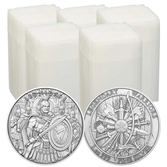 Lot of 100 - 1 Troy oz Leonidas Design .999 Fine Silver Round