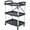 Black And Silver#37, variant on 3 Layers Folding Collapsible Service Cart Pack-N-Roll Folding Collapsible Service Cart, Black, 50 Lb. Load Capacity per Shelf,