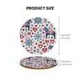 thumbnail image 3 of Multi-Shape Mdf Cork Coaster 4 Pieces Of Anti-Slip, Anti-Wear And Anti-Fouling 3.9in Easy To Clean And Stable Structure Nordic Folk Art Christmas Pattern Round Shape, 3 of 7