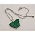 thumbnail image 4 of Choker Necklace Silver Tone Malachite Healing Crystal Butterfly Necklace, 4 of 11