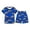 Blue, variant on Boys 2 Piece Outfits Cartoon Construction Truck Dinosaur Print Short Sleeve T-Shirt and Elastic Waist Shorts, Kids Summer Casual Outfit for School Outdoor Daily Wear(Light Green,6-7 Years)