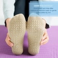 thumbnail image 4 of 4 Pairs Yoga Socks Pilates Socks Barre Ballet Socks Toeless Non-slip Grip Socks Elastic Workout Socks for Women, 4 of 5