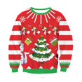 thumbnail image 3 of Suéter navideño falso divertido, suéter navideño feo unisex para hombres y mujeres para vacaciones, suéter de elfo de Papá Noel, ropa navideña para otoño e invierno, 3 of 5
