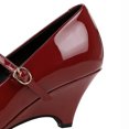 thumbnail image 5 of Women's Pumps High Heel Patent Leather Buckle Court Shoes 6CM Round Toe Party Dress Wedding Shoes, 5 of 6