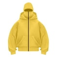 thumbnail image 4 of Men's Hoodie Jackets with Face Mask Zip up Jacket Double Hooded Sweatshirt Windproof Athletic Coat Yellow XXL, 4 of 9