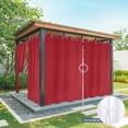 thumbnail image 4 of 2 Panels Outdoor Curtains for Patio Waterproof 54"x84" Pure Red Weatherproof Privacy Outsides Curtains, Simple Solid Color Grommet Thermal Drapes for Cabana Porch Pergola, 4 of 8