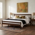 thumbnail image 2 of Leumius Traditional Style King Size Bed with Headboard and Footboard, Pinewood Bed with Strengthened Bed Frame for Teens Adults Walnut, 2 of 9