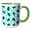 Green/White, variant on 3drose, Love Bugs Blue Ladybug Print with Hearts, 11oz Two-tone Green Mug