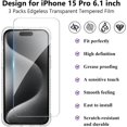 thumbnail image 3 of Wallet Case for iPhone 15 Pro with 3PCS Screen Protectors Clear Heavy Duty Shockproof Wallet Card Holder, Hidden Flip Card Slot Protective Hard Back Cover for iPhone 15 Pro, 6.1'' Clear, 3 of 7