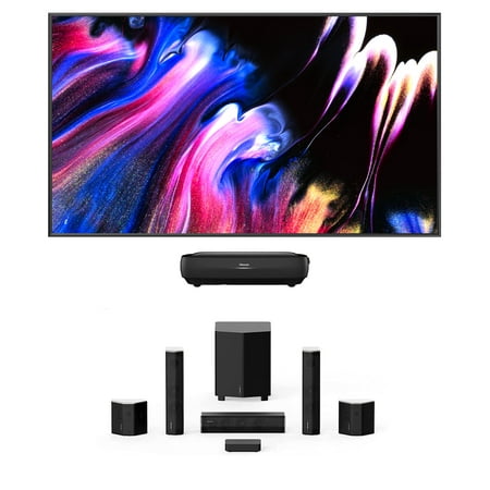 Hisense 100L9G-CINE100 4K TriChroma Smart Laser TV and 100" Soft-Screen with Enclave EA-200-HTIB-US CineHome II CineHub Edition 5.1Ch Speakers (2021)